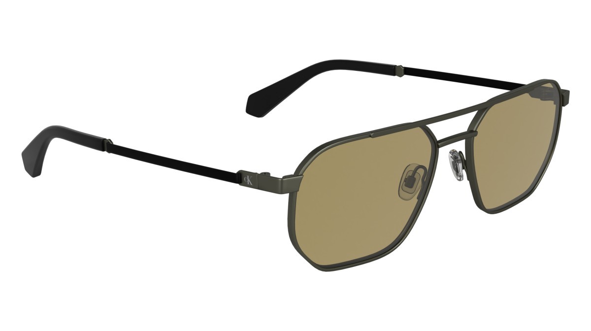 Sunglasses Calvin Klein Jeans CKJ25202S (014) color matte dark gunmetal shape rectangular lenses solid orange