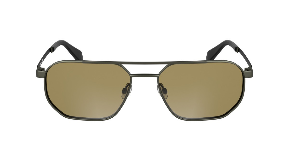 Sunglasses Calvin Klein Jeans CKJ25202S (014) color matte dark gunmetal shape rectangular lenses solid orange