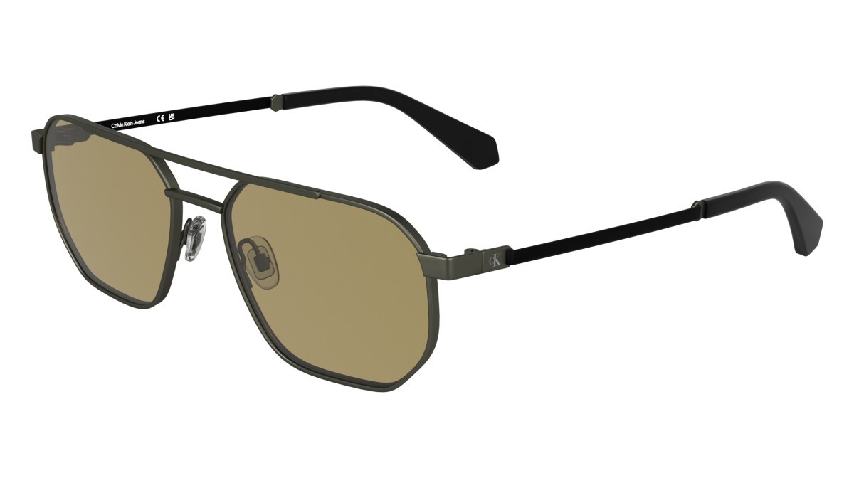Sunglasses Calvin Klein Jeans CKJ25202S (014) color matte dark gunmetal shape rectangular lenses solid orange