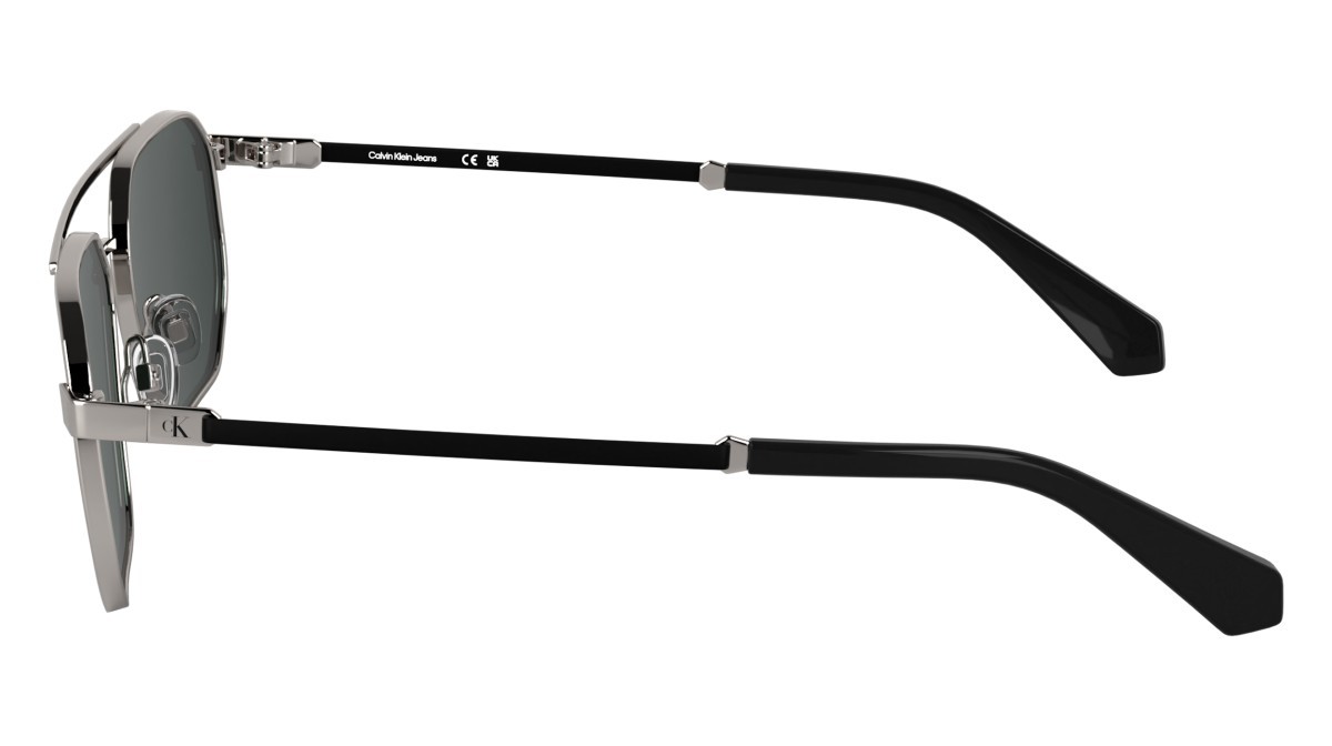 Sunglasses Calvin Klein Jeans CKJ25202S (016) color light ruthenium shape rectangular lenses solid grey