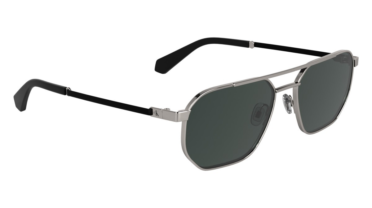 Sunglasses Calvin Klein Jeans CKJ25202S (016) color light ruthenium shape rectangular lenses solid grey