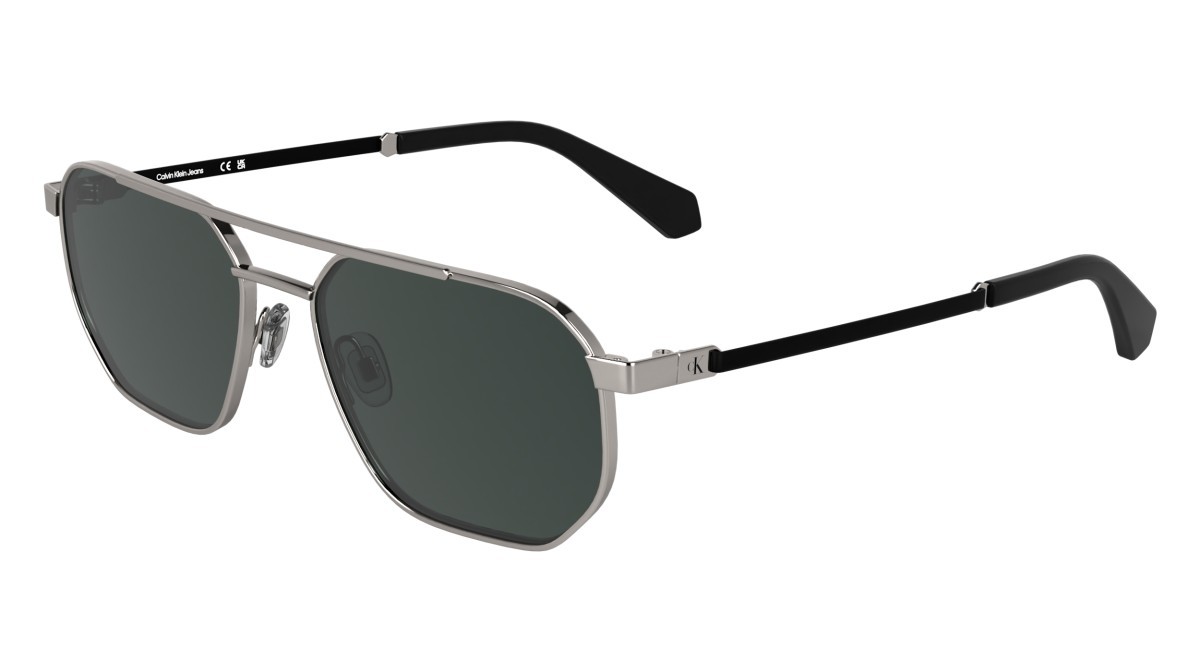 Sunglasses Calvin Klein Jeans CKJ25202S (016) color light ruthenium shape rectangular lenses solid grey
