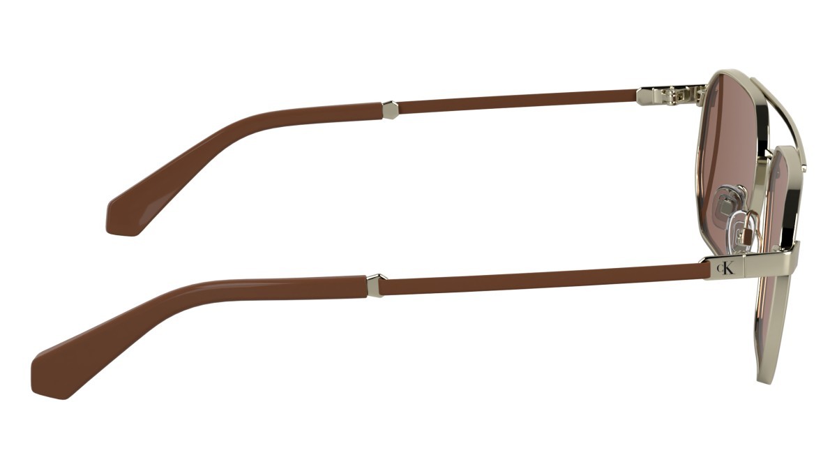 Sonnenbrillen Calvin Klein Jeans CKJ25202S (718) farbe light gold form rechteckig gläser solid red
