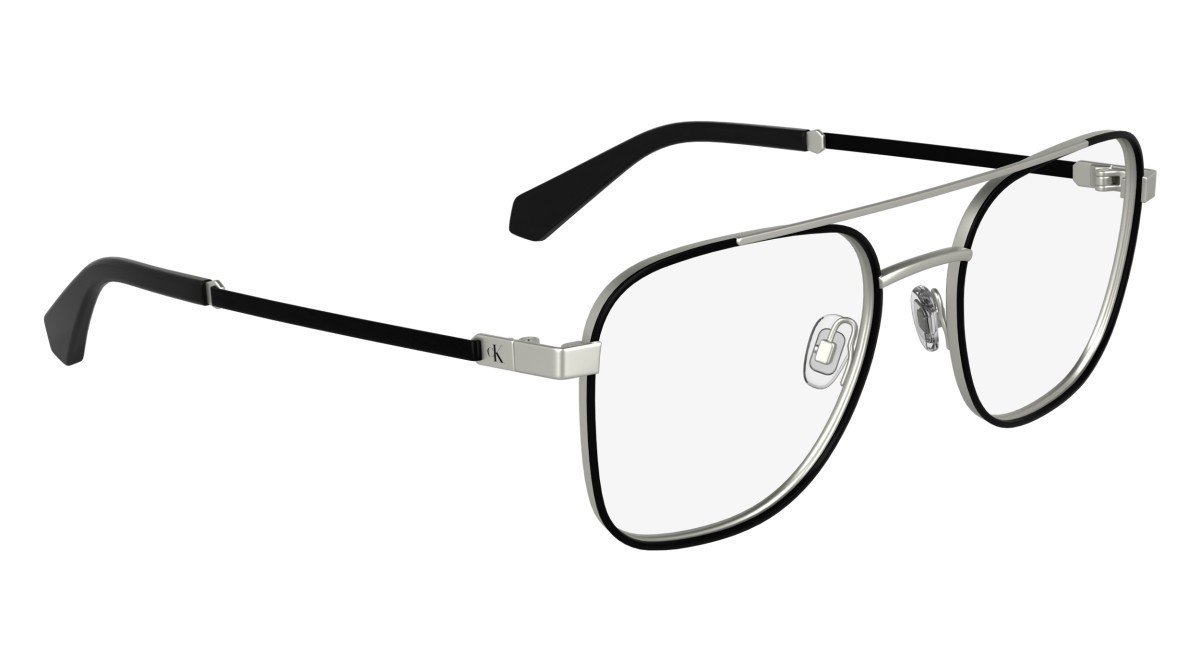 Occhiali da vista Calvin Klein Jeans CKJ25205 (043) colore matte silver/black forma aviator lenti colore - 2