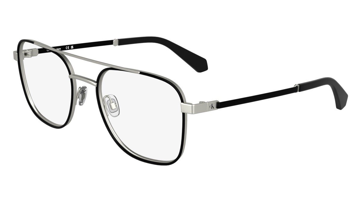 Occhiali da vista Calvin Klein Jeans CKJ25205 (043) colore matte silver/black forma aviator lenti colore - 2