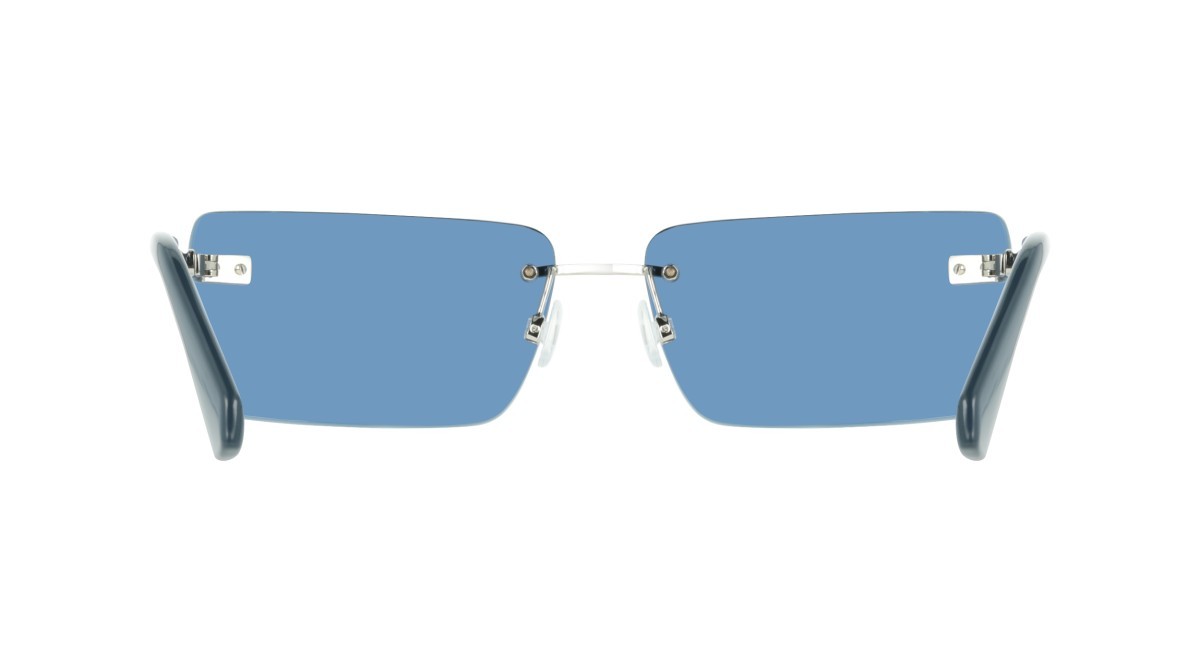 Occhiali da sole Calvin Klein Jeans CKJ25206S (044) colore silver/blue forma rettangolare lenti solid blue