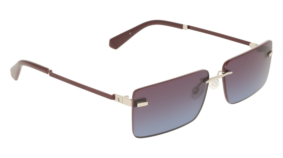 Sonnenbrillen Calvin Klein Jeans CKJ25206S (046) farbe silver/burgundy to blue form rechteckig gläser gradient burgundy/azure
