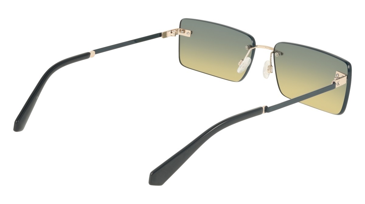 Sonnenbrillen Calvin Klein Jeans CKJ25206S (724) farbe gold/petrol to beige form rechteckig gläser gradient petrol/beige