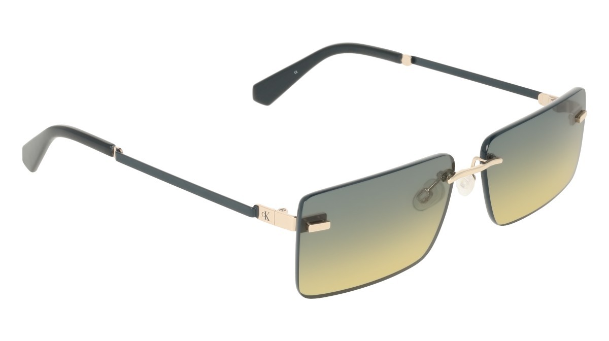 Sonnenbrillen Calvin Klein Jeans CKJ25206S (724) farbe gold/petrol to beige form rechteckig gläser gradient petrol/beige