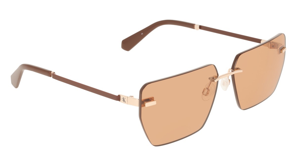 Sonnenbrillen Calvin Klein Jeans CKJ25207S (721) farbe gold/orange form rechteckig gläser solid orange