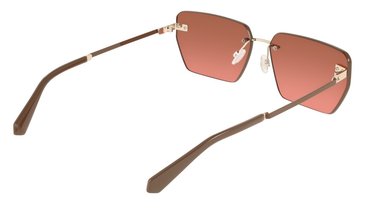 Sonnenbrillen Calvin Klein Jeans CKJ25207S (725) farbe gold/brown to pink form rechteckig gläser gradient brown/pink