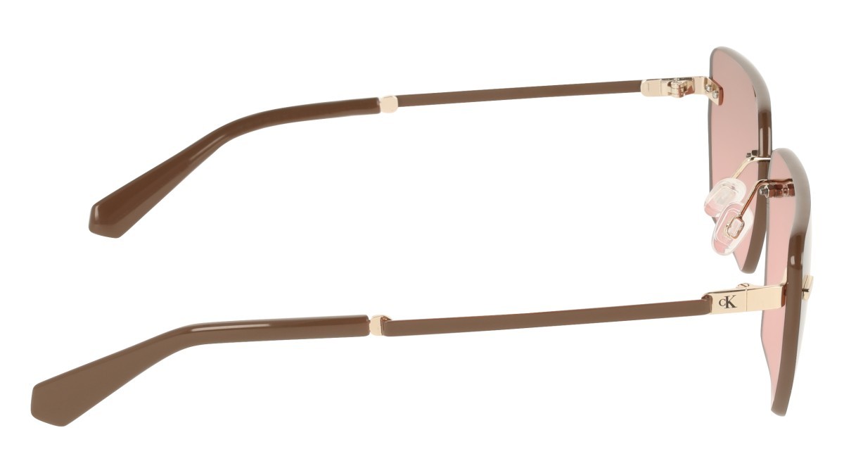 Sonnenbrillen Calvin Klein Jeans CKJ25207S (725) farbe gold/brown to pink form rechteckig gläser gradient brown/pink