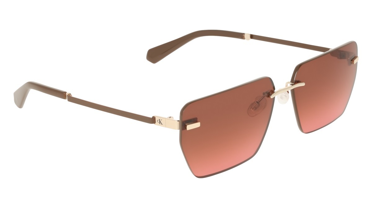 Sonnenbrillen Calvin Klein Jeans CKJ25207S (725) farbe gold/brown to pink form rechteckig gläser gradient brown/pink