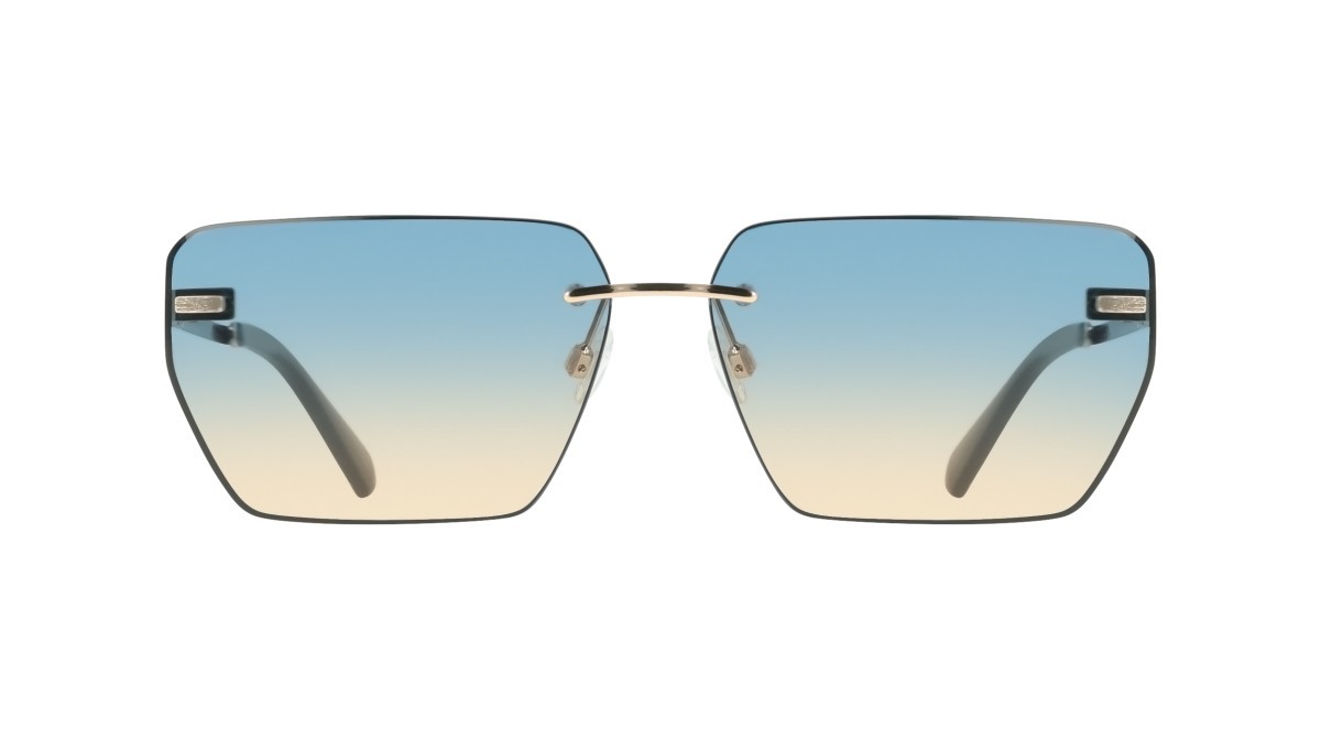 Sonnenbrillen Calvin Klein Jeans CKJ25207S (726) farbe gold/blue to sand form rechteckig gläser gradient blue/sand