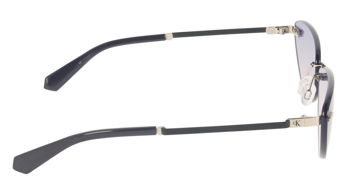 Sonnenbrillen Calvin Klein Jeans CKJ25208S (047) farbe silver/blue to rose form cat-eye gläser gradient blue/rose