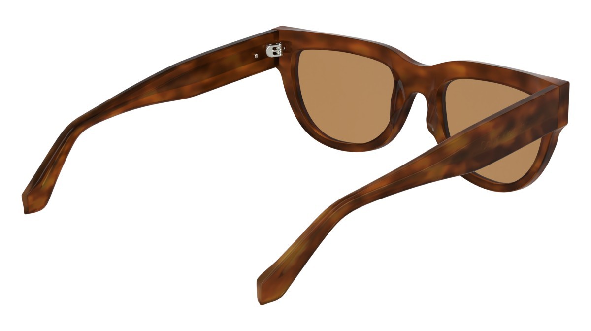 Sonnenbrillen Calvin Klein Jeans CKJ25600S (201) farbe brown to havana form cat-eye gläser solid orange