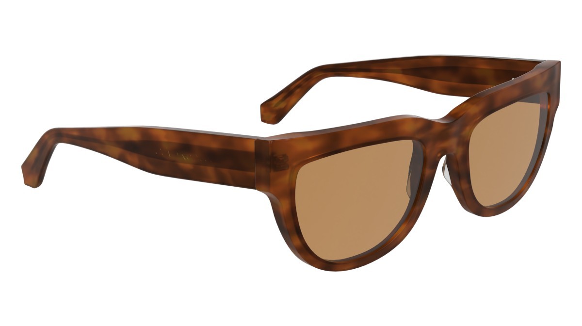 Sonnenbrillen Calvin Klein Jeans CKJ25600S (201) farbe brown to havana form cat-eye gläser solid orange