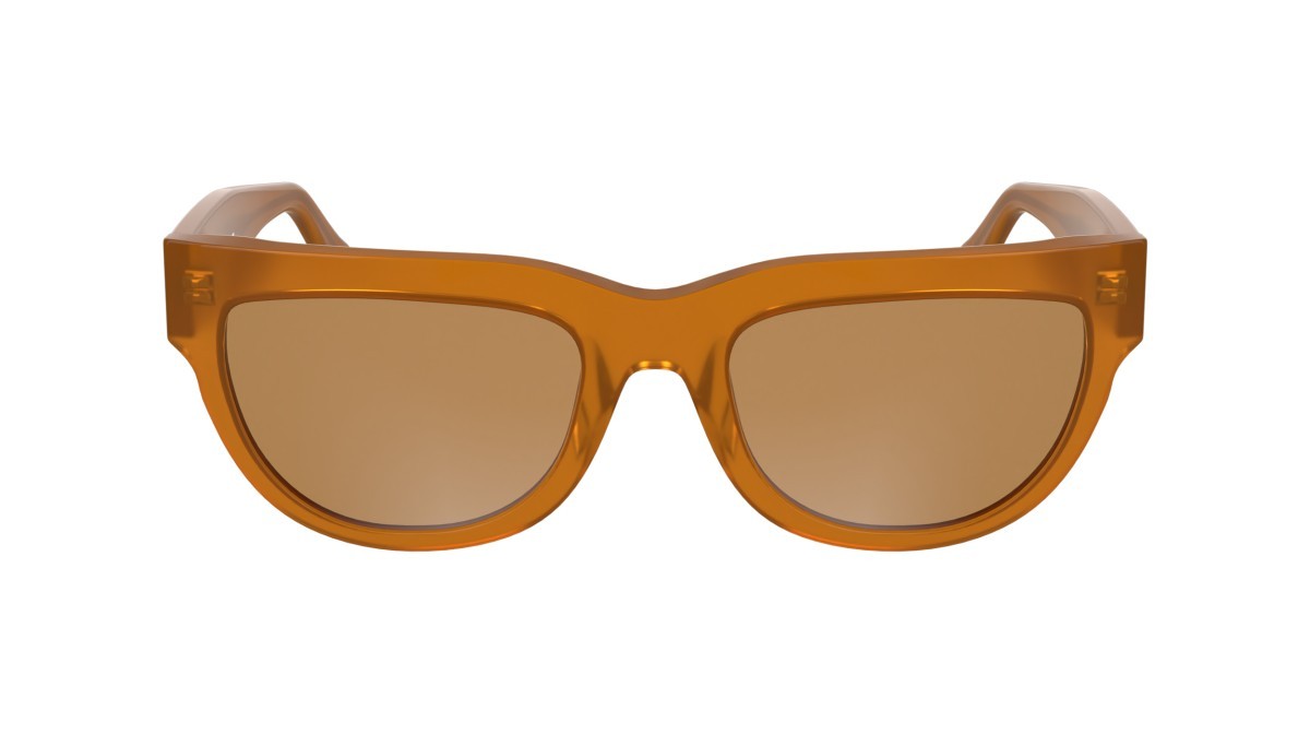 Sonnenbrillen Calvin Klein Jeans CKJ25600S (201) farbe brown to havana form cat-eye gläser solid orange