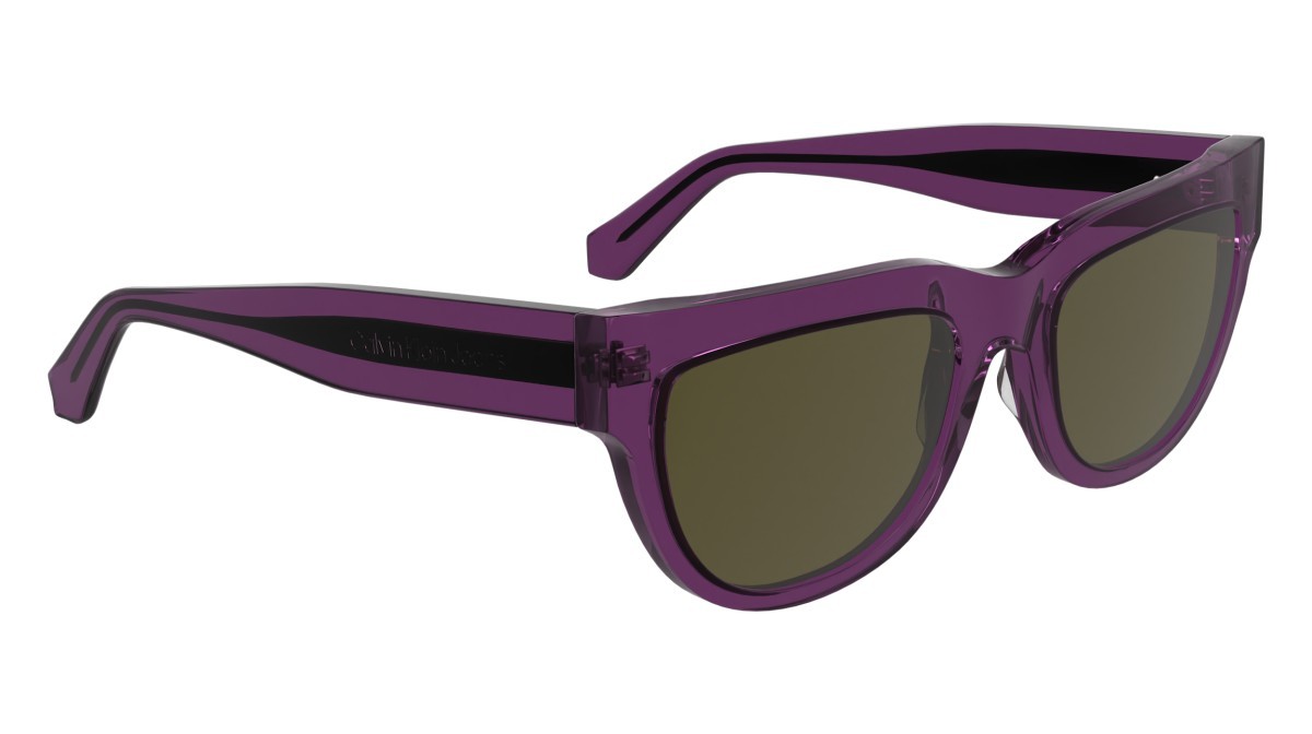 Occhiali da sole Calvin Klein Jeans CKJ25600S (208) colore brown to violet forma cat eye lenti solid brown