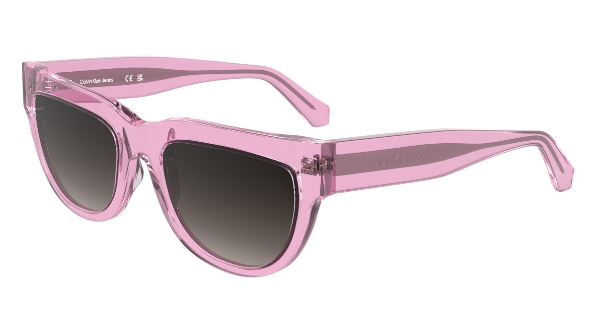 Sonnenbrillen Calvin Klein Jeans CKJ25600S (661) farbe pink to khaki form cat-eye gläser gradient brown