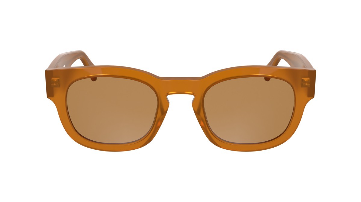 Occhiali da sole Calvin Klein Jeans CKJ25601S (201) colore brown to havana forma pantos lenti solid orange