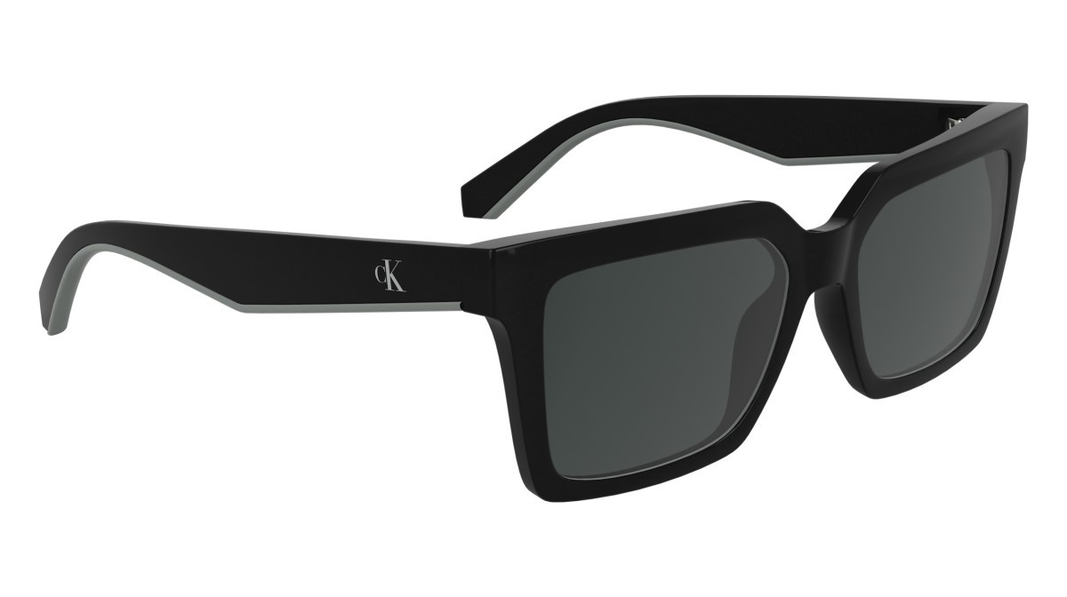 Sonnenbrillen Calvin Klein Jeans CKJ25602S (001) farbe black form rechteckig gläser solid grey
