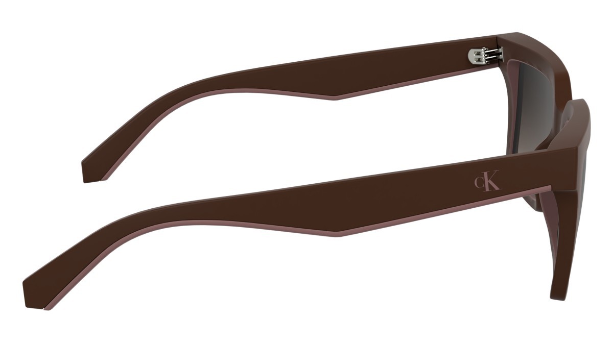 Sonnenbrillen Calvin Klein Jeans CKJ25602S (605) farbe matte burgundy form rechteckig gläser gradient brown