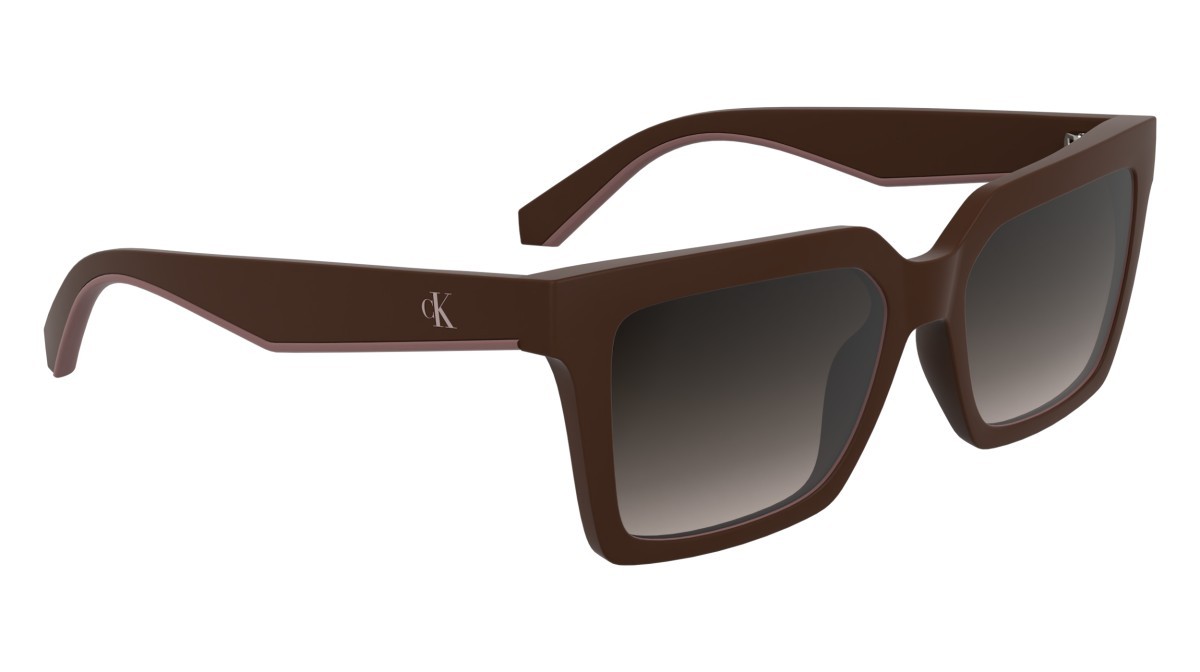 Sonnenbrillen Calvin Klein Jeans CKJ25602S (605) farbe matte burgundy form rechteckig gläser gradient brown