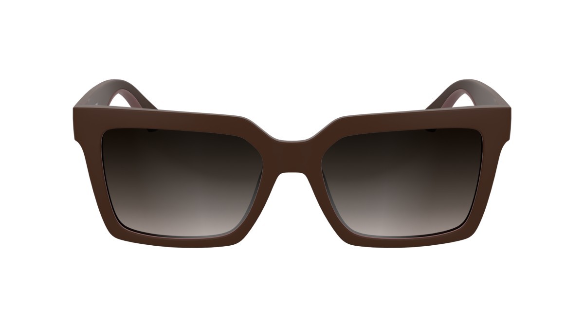 Sonnenbrillen Calvin Klein Jeans CKJ25602S (605) farbe matte burgundy form rechteckig gläser gradient brown