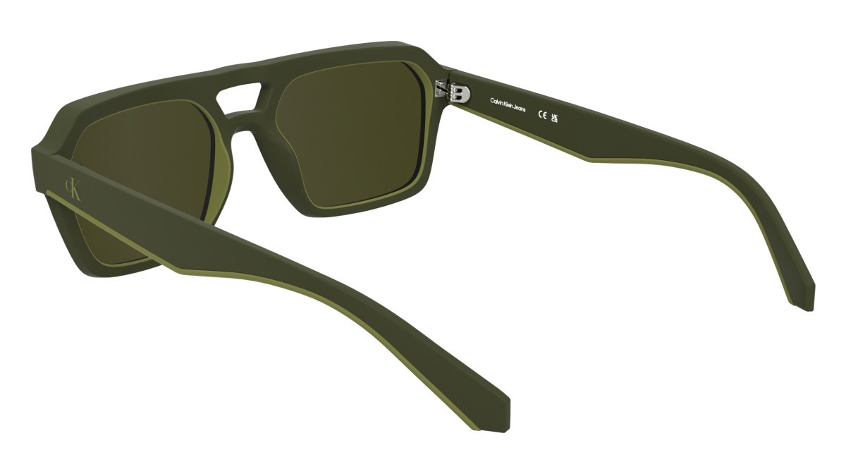 Sonnenbrillen Calvin Klein Jeans CKJ25603S (309) farbe matte khaki form rechteckig gläser solid khaki