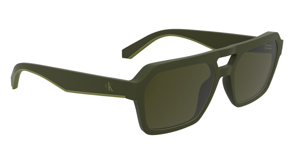 Sonnenbrillen Calvin Klein Jeans CKJ25603S (309) farbe matte khaki form rechteckig gläser solid khaki
