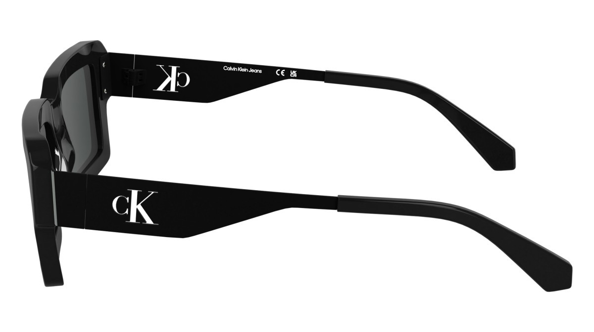 Sunglasses Calvin Klein Jeans CKJ25606S (001) color black shape rectangle lenses solid grey