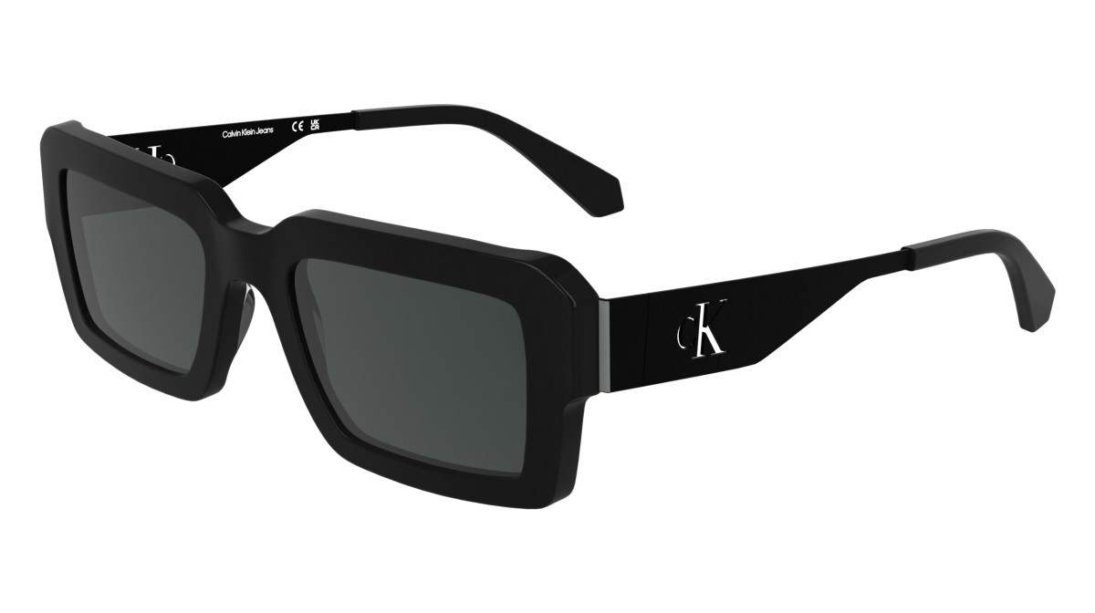 Sunglasses Calvin Klein Jeans CKJ25606S (001) color black shape rectangle lenses solid grey