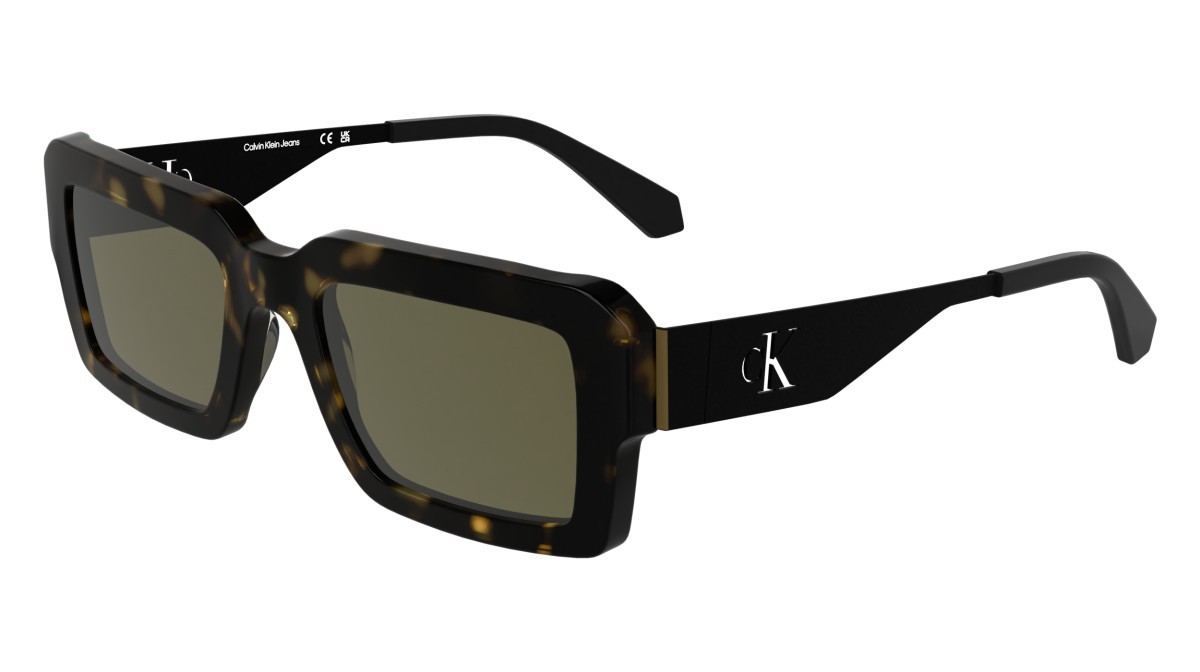 Occhiali da sole Calvin Klein Jeans CKJ25606S (242) colore dark havana forma rettangolare lenti solid brown