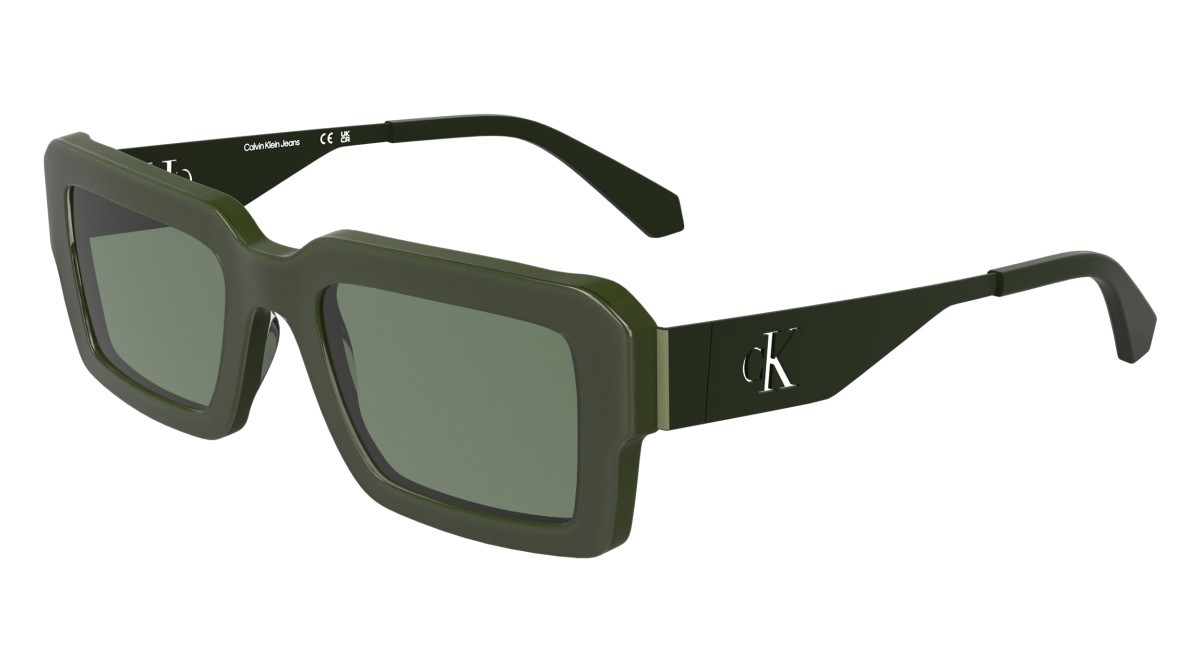 Sonnenbrillen Calvin Klein Jeans CKJ25606S (300) farbe green form rechteckig gläser solid khaki