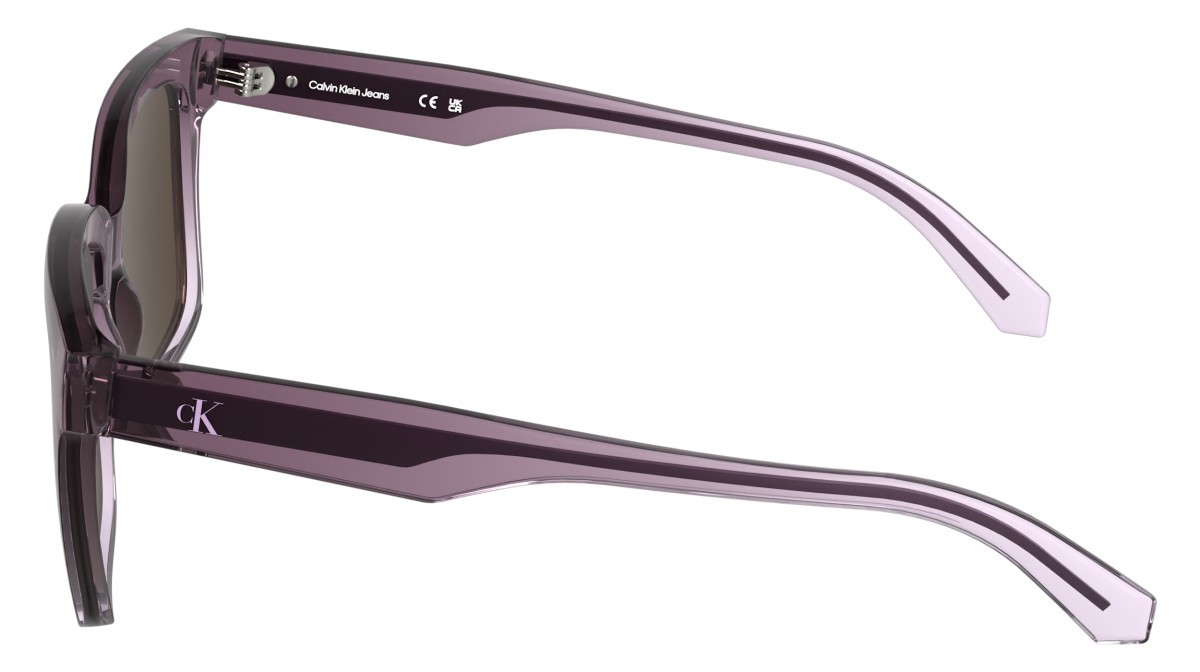 Sonnenbrillen Calvin Klein Jeans CKJ25624S (665) farbe transparent gradient mauve/ros form quadratisch gläser solid brown