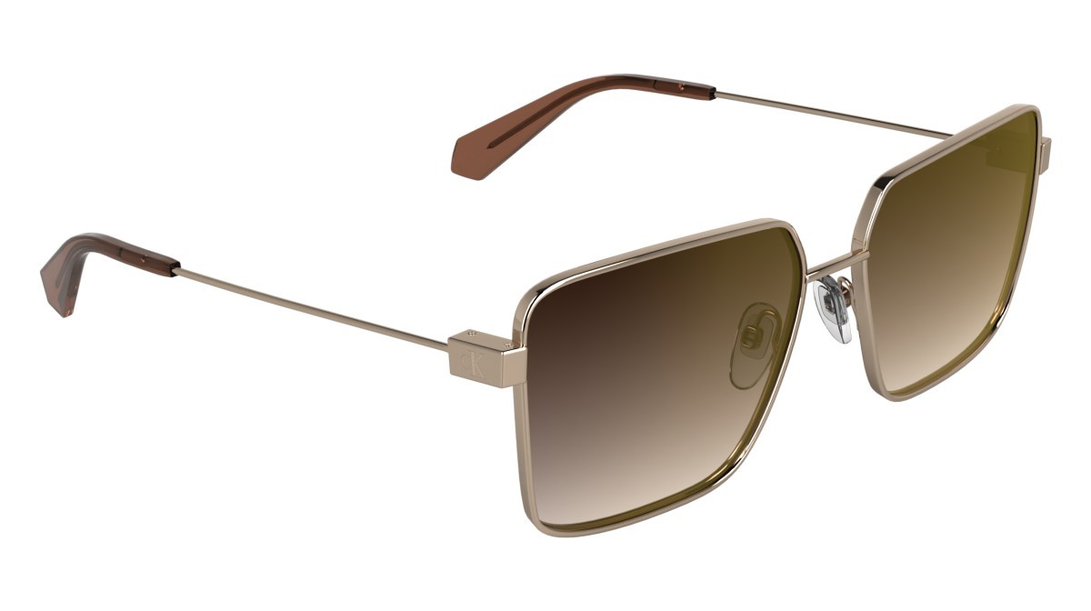 Sonnenbrillen Calvin Klein Jeans CKJ26201S (770) farbe rose gold form quadratisch gläser gradient burgundy mirror gold
