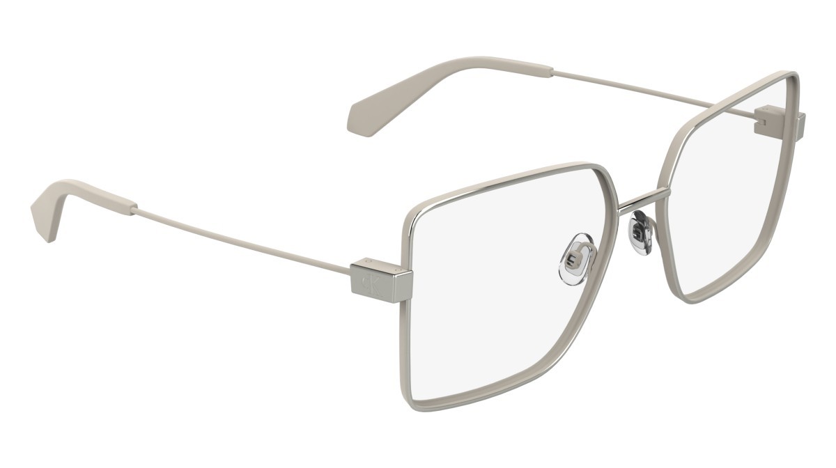 Brillen Calvin Klein Jeans CKJ26203 (042) farbe silver/matte ivory form rechteckig 