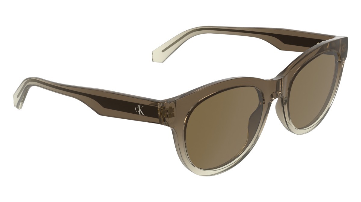 Sonnenbrillen Calvin Klein Jeans CKJ26600S (211) farbe transparent gradient brown/san form rund gläser solid light brown