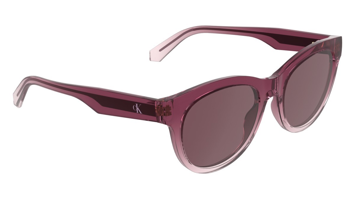 Occhiali da sole Calvin Klein Jeans CKJ26600S (606) colore transparent gradient wine/rose forma rotondo lenti solid wine
