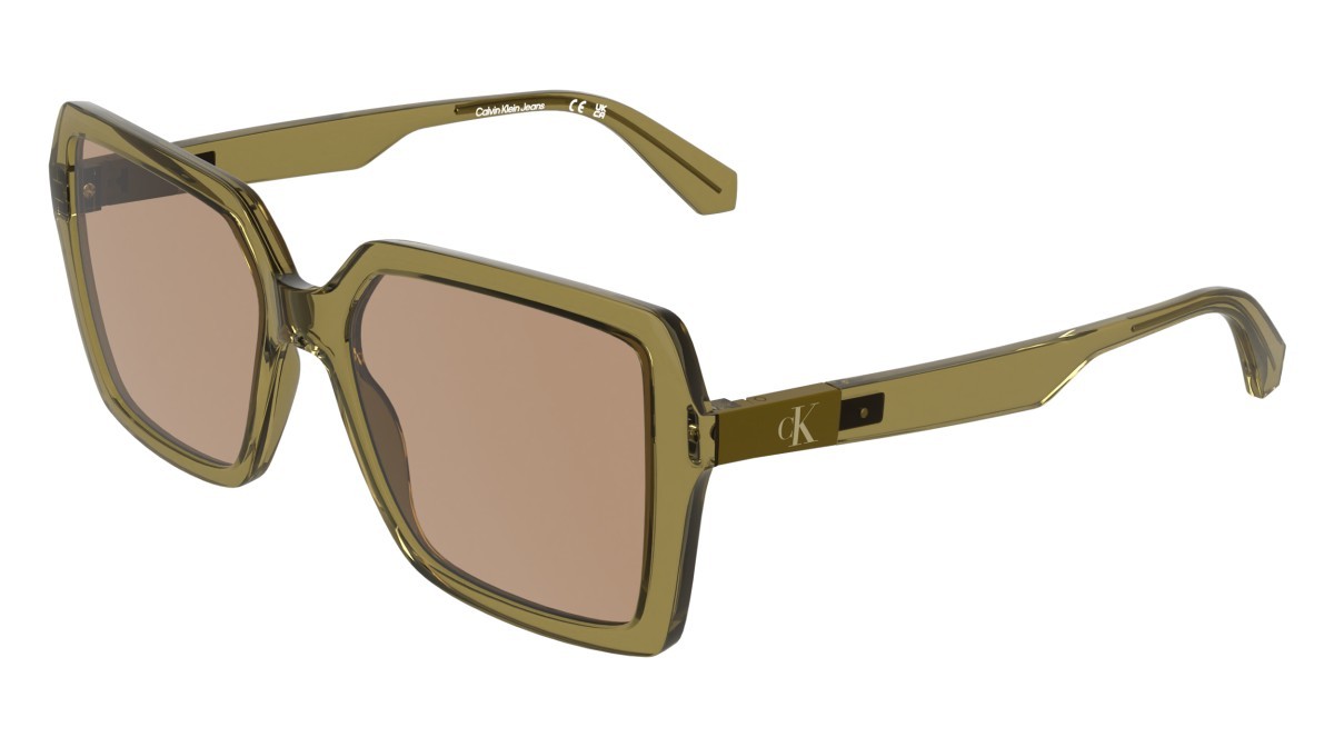 Sonnenbrillen Calvin Klein Jeans CKJ26602S (213) farbe transparent honey form rechteckig gläser solid ochre