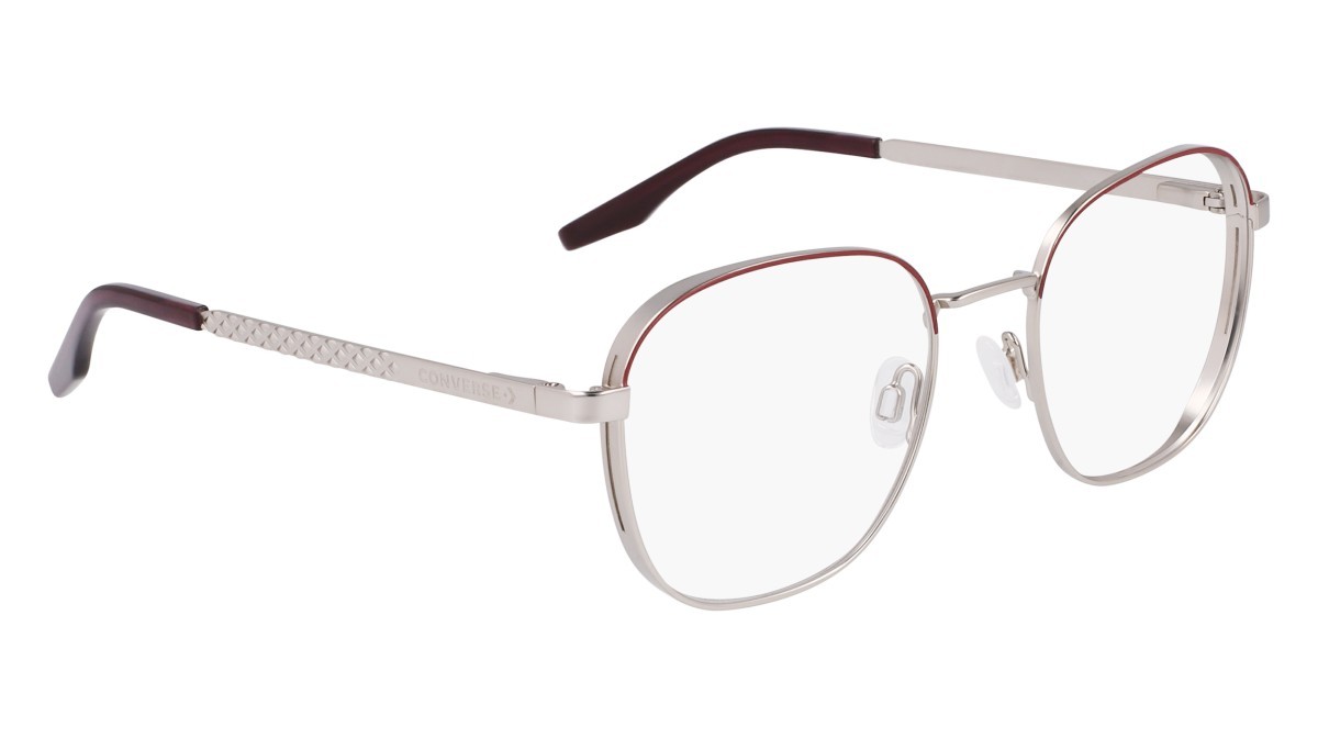 Eyeglasses Converse CV1013 (045) color satin silver/bordeaux shape round 