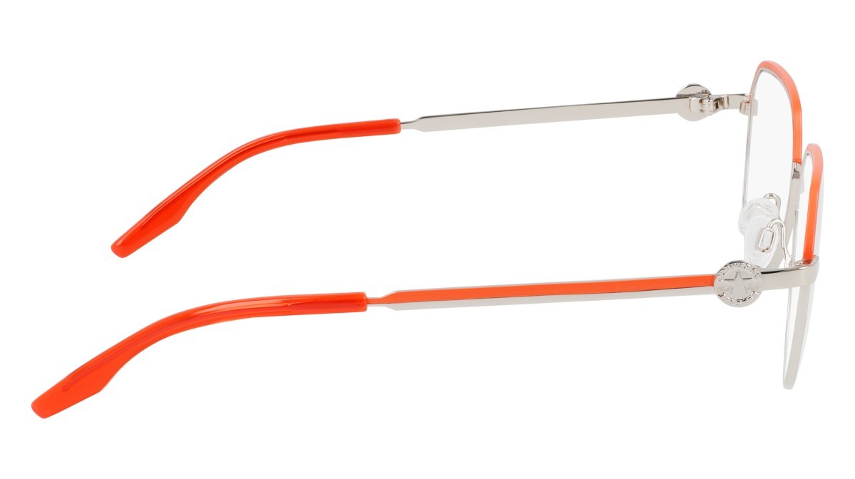 Eyeglasses Converse CV1028 (045) color shiny silver/vermillion red shape round lenses shiny silver/vermillion red