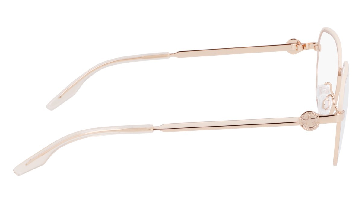 Eyeglasses Converse CV1028 (780) color shiny rose gold/light dune shape round lenses shiny rose gold/light dune