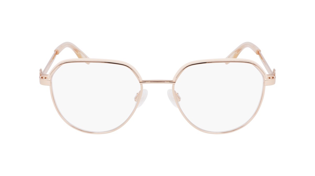 Eyeglasses Converse CV1028 (780) color shiny rose gold/light dune shape round lenses shiny rose gold/light dune