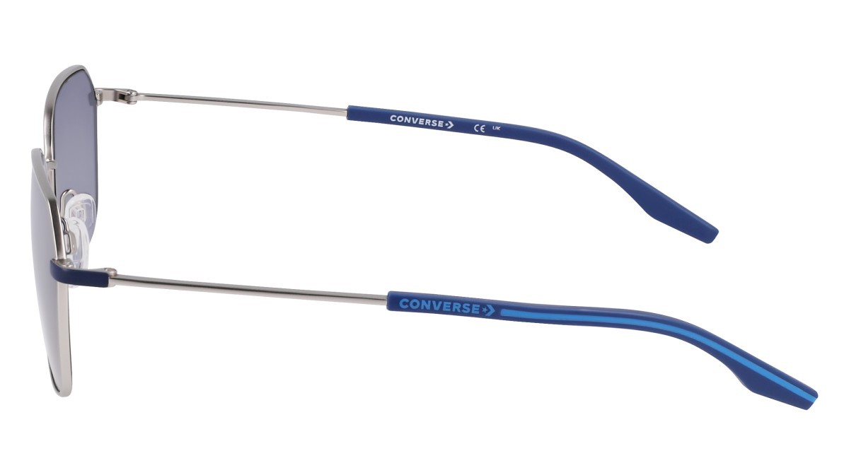 Sunglasses Converse CV108S N ACCELERATE (046) color satn silver/navy shape rectangle lenses solid blue