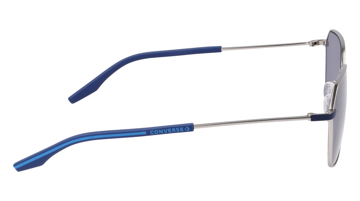 Sunglasses Converse CV108S N ACCELERATE (046) color satn silver/navy shape rectangle lenses solid blue
