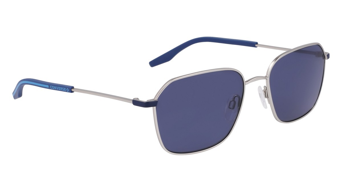 Sunglasses Converse CV108S N ACCELERATE (046) color satn silver/navy shape rectangle lenses solid blue