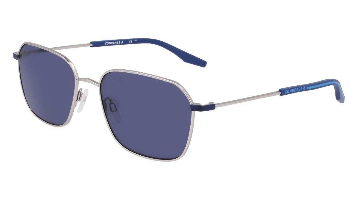 Sunglasses Converse CV108S N ACCELERATE (046) color satn silver/navy shape rectangle lenses solid blue