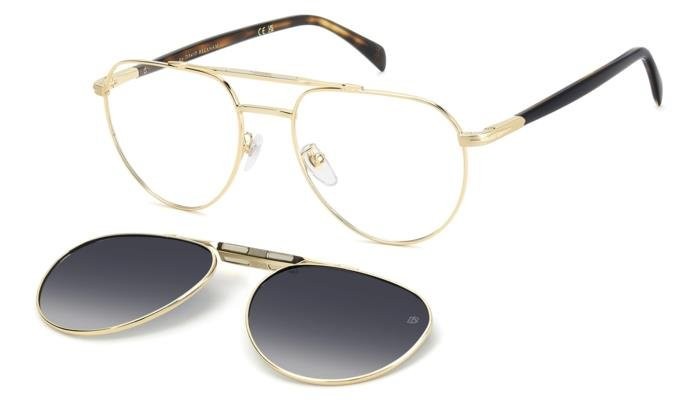 Brillen David Beckham Db 1238/C 112332 J5G farbe gold form aviator gläser blue shaded polarized